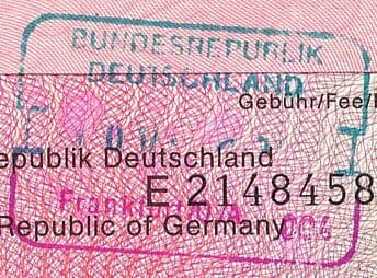 Duits paspoort met het visum stage duitsland