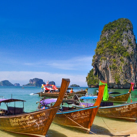 Longtail boten in Thailand Stage lopen in Thailand